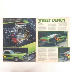 Vintage '72 Dodge Street Demon Print Ad Mopar Muscle Car Collector Display Promo